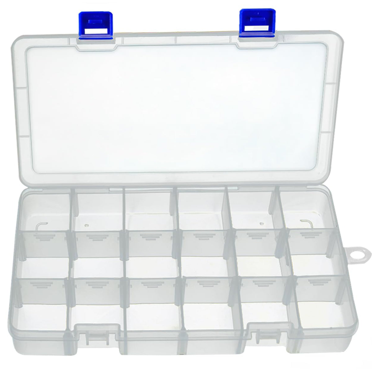 DUOFIRE Plastic Organizer Storage Box, Adjustable Divider 18 Grids, 2 Pack