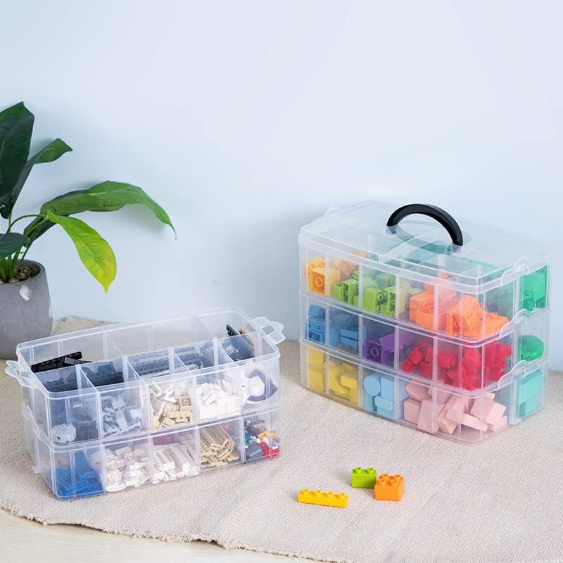 Sooyee 6 Tier Stackable Craft Organizers and Storage Box, Clear