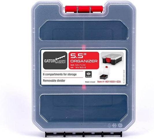 Mini Parts Organizer Box – Small Hardware Storage Case with 6 Compartments & Divider – Compact Nylon Container for Screws, Beads, Tackle, or Travel Toolbox
