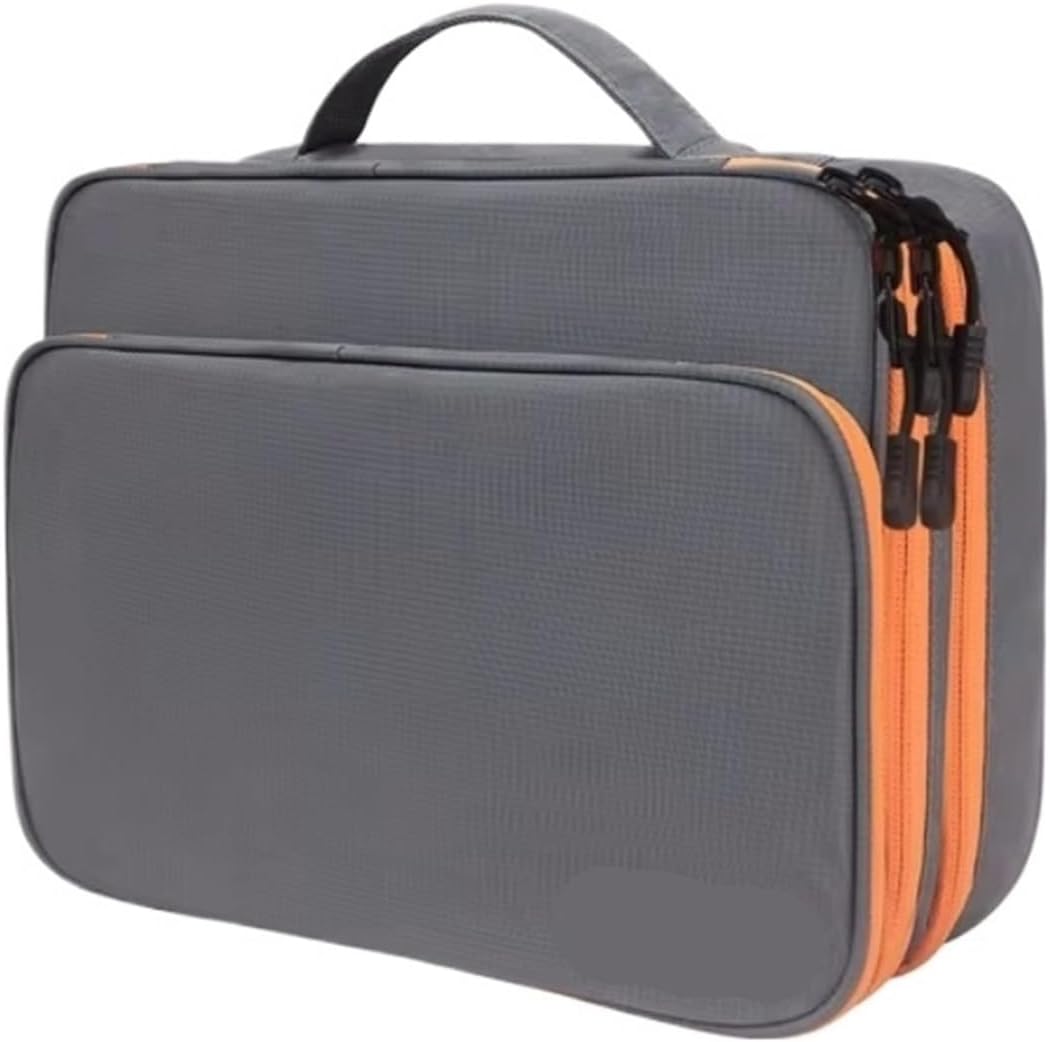 Portabl Data Line Charger Storage Bag,Compatible for Travel Multi Layer Cable Organizer Digital Electronic(Grey)