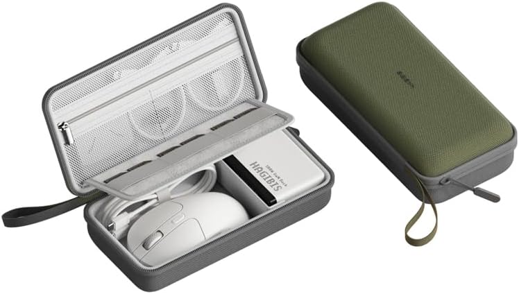 Hagibis Electronics Organizer Travel Case Cable Organizer Bag Pouch Portable Waterproof Carry Case for Cable, Charger,Power Bank, SD Card, Mouse, USB Flash Disk (DPB02 Green)