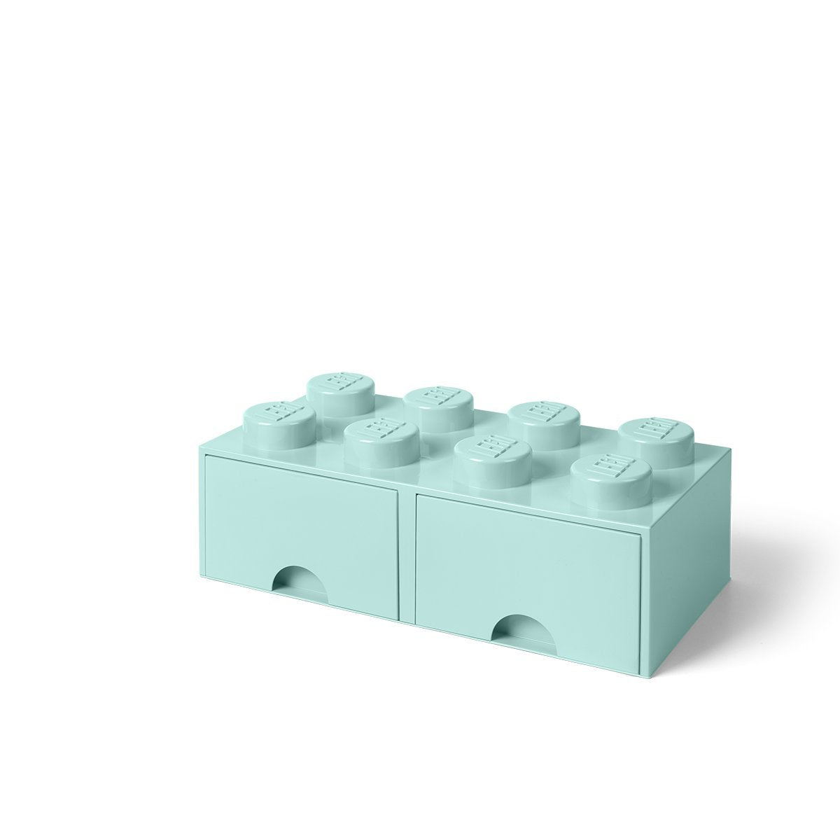 LEGO Brick Drawer, 8 Knobs, 2 Drawers, Stackable Storage Box, Dark Green