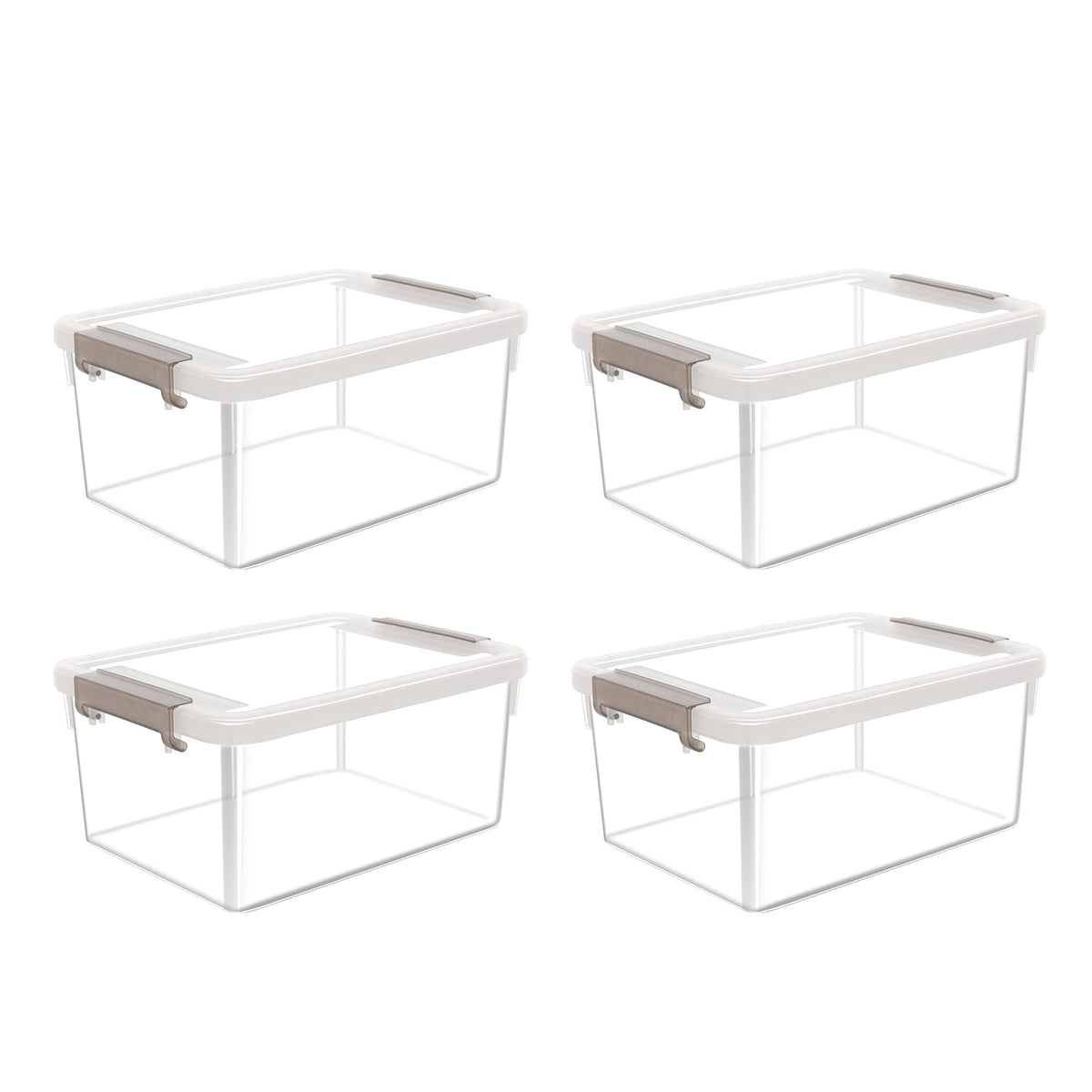 Citylife 10Packs 1.3Qt Small Storage Bins with Lids,Stackable Clear