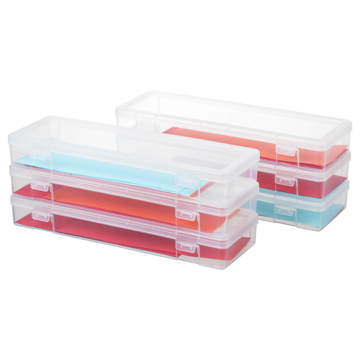 9 Pack Medium Plastic Hobby Art Craft Organizer,Clear Plastic Storage Containers with Latching Lid, for Pencil Box, Lego, Crayon
