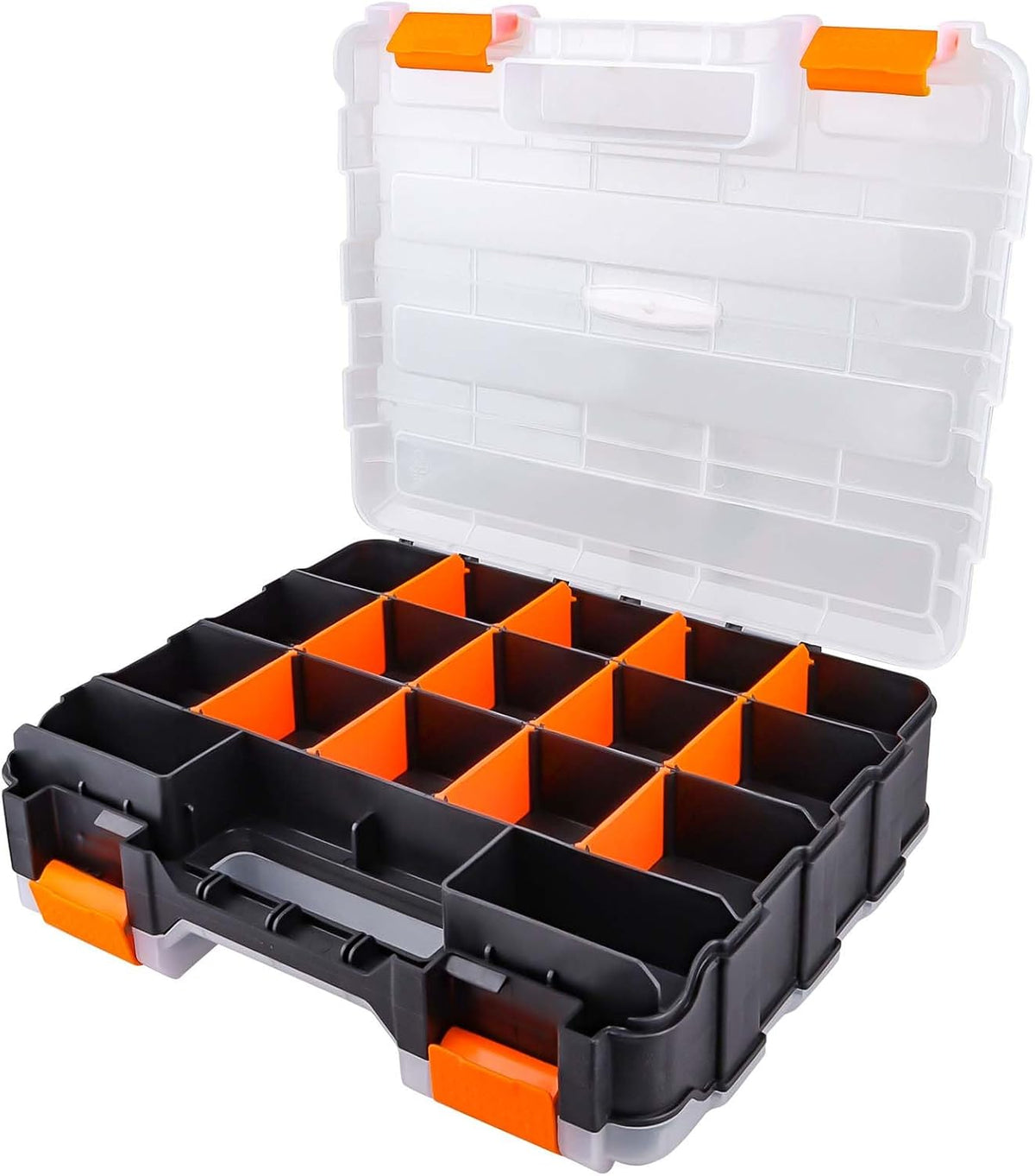 HobbyPark RC Hardware Organizer Box Adjustable Compartments Removable Dividers Durable Plastic Double Side Tools Box Screw Organizer For Nuts, Bolts, Screws, Nails, Small Parts, Tools