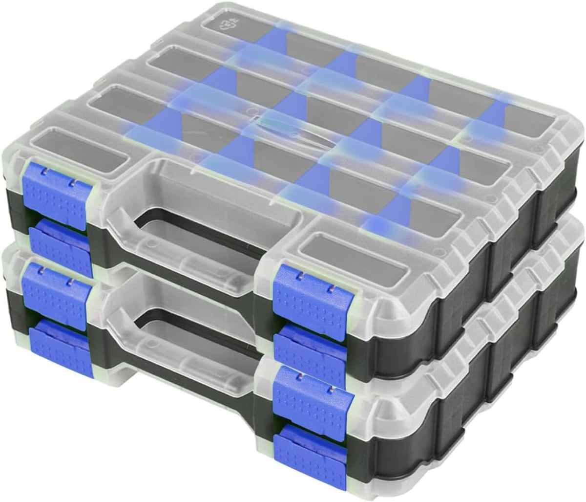Hardware Organizer Box 34 Compartments Small Parts Organizer with Removable Dividers Durable Plastic Double Side Tools Box Screw Organizer For Nuts, Bolts, Screws, Nails, Small Hardware (Yellow)