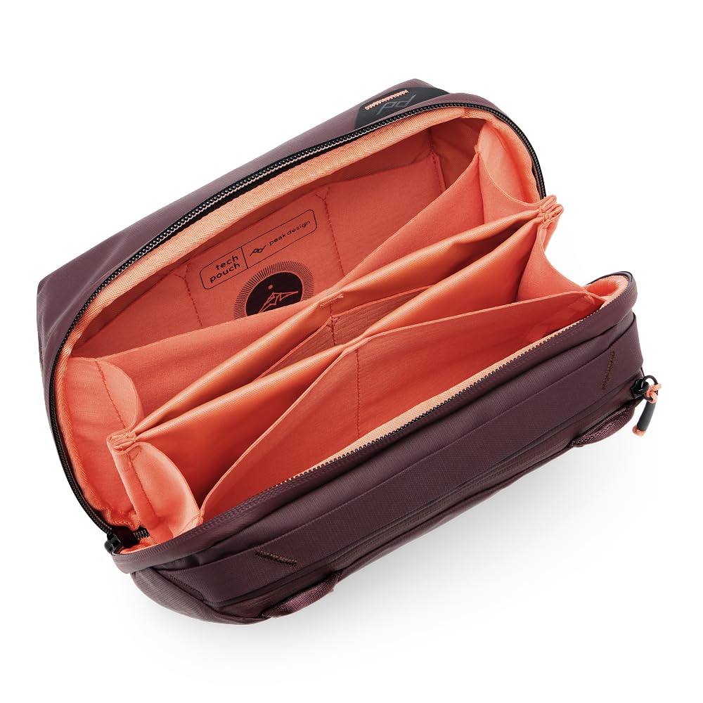 Peak Design Small Tech Pouch, Coyote, Ocean Edition, Electronics Organizer for Travel or Everyday Carry, Origami-Style Storage, Cable Pass-Through, Weatherproof, Gear Carry Bag for Men and Women