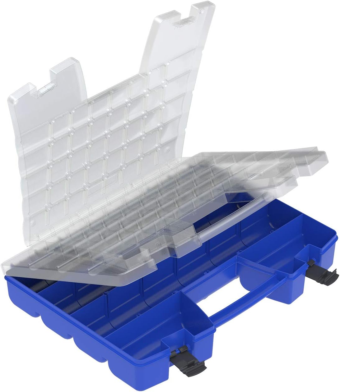 Akro-Mils 06318 Multi Compartment Hardware and Crafts Portable Organizer Storage Case, (18-Inch x 13-Inch x 4-Inch), Blue