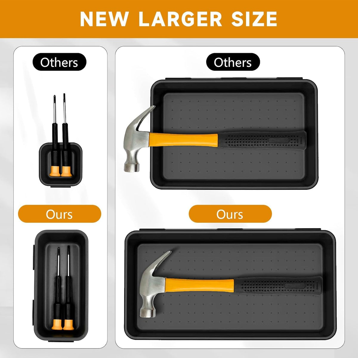 Tool Box Organizer Tray, 60 PCS & 5 Sizes, Black