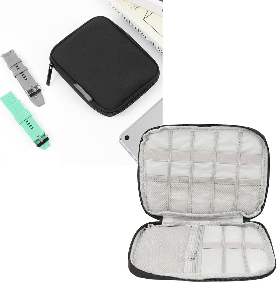 Electronics Data Cable Organizer Travel Case with Handle, 2 Pack