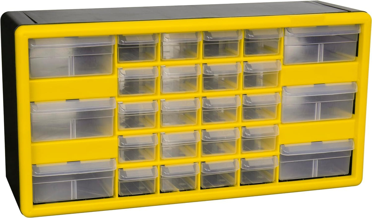 Akro-Mils 10164, 64 Drawer Plastic Parts Storage Hardware and Craft Cabinet, 20-Inch W x 6-Inch D x 16-Inch H, Black