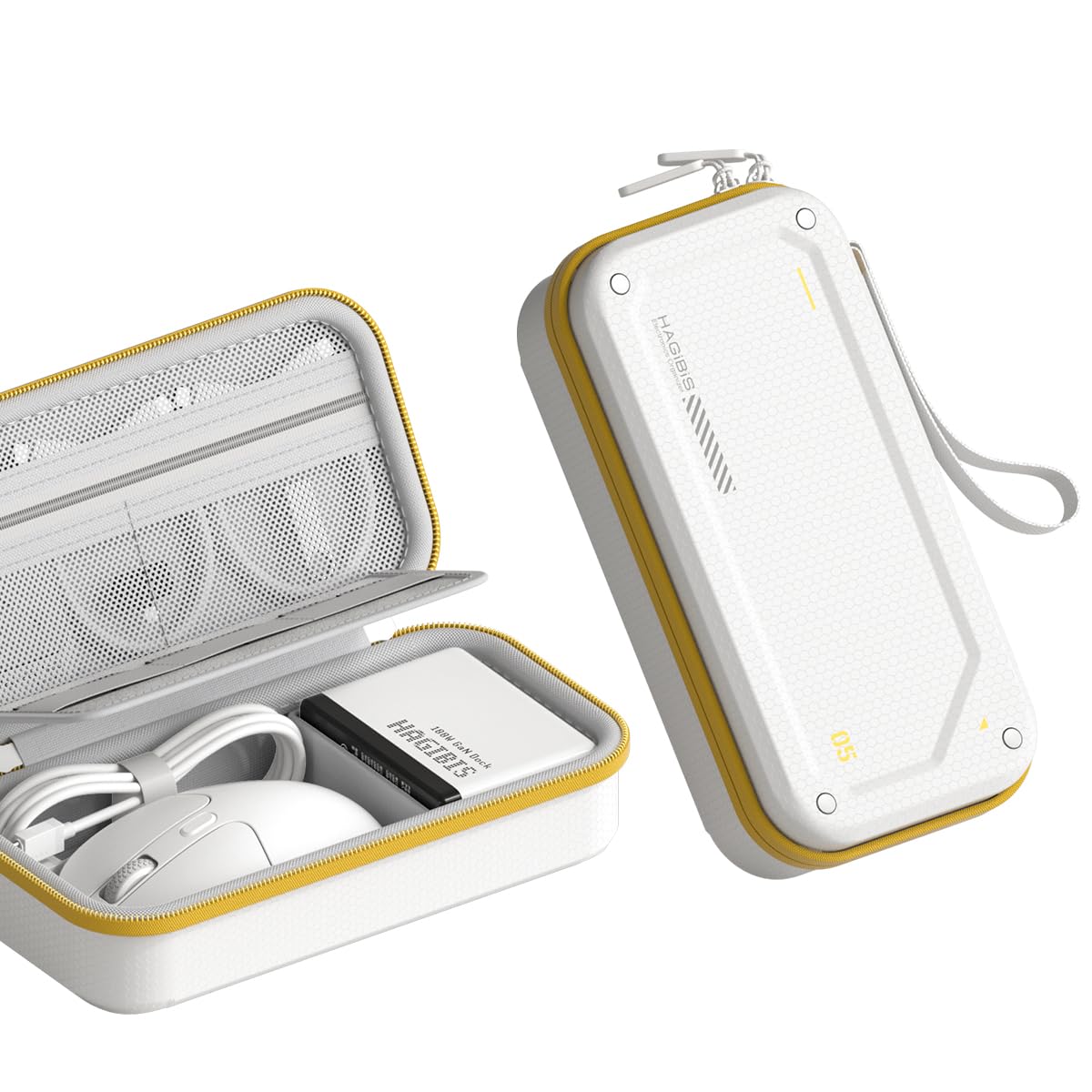 Hagibis Electronic Organizer Traveling Case Bag EVA Hardshell PU Portable Carrying Pouch for Mouse, Charger, Cables, Power Bank, SD Cards, USB Flash Disks, Accessories (Black)