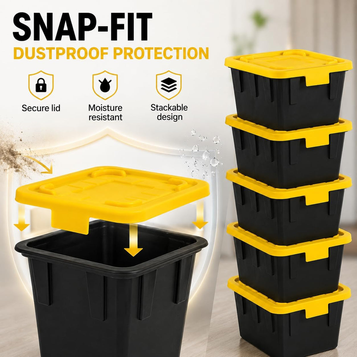 Mini Storage Bins with Lids, 3.42"x2"x1.33" 6-Pack 1.1:1 Heavy Duty Workshop Replica Organizer, Stackable Dustproof PLA Containers for Screws SD Cards LEGO Parts Office Desk Hobby Storage