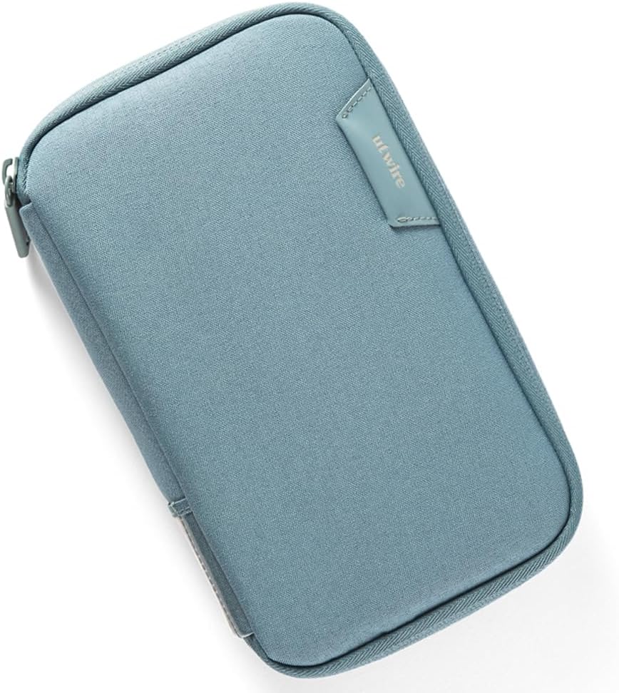 UT Wire Folio 1L Tech Gear Pouch for Personal or Individual Family, Travel, Work Cable Organizer, Electronic Tech Accessories with Label Identification, Small in Arctic Blue