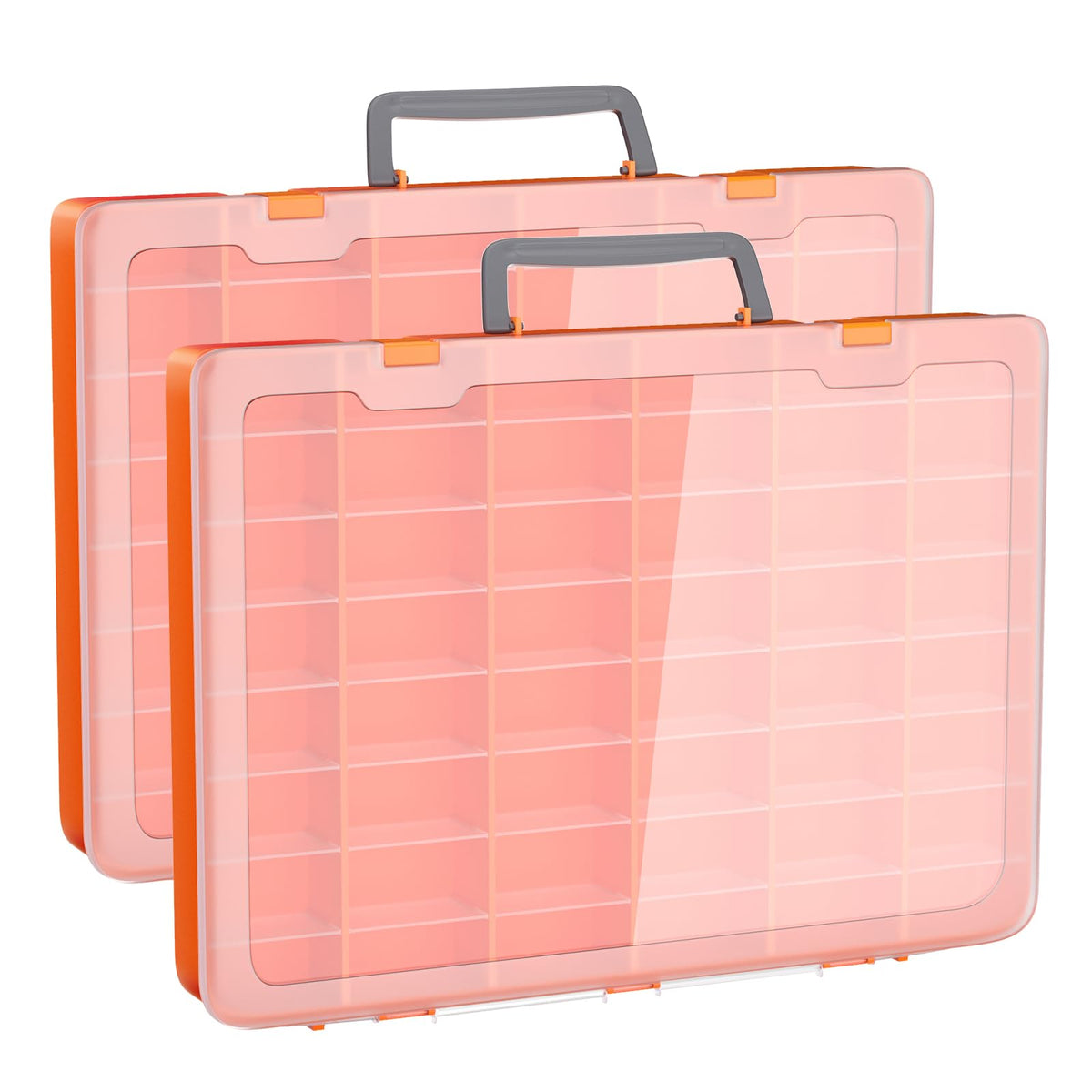 Bluedale 48 Grids Large Plastic Organizer Box with Adjustable Dividers, Beads Storage Containers Compartment Tackle Box Case for Crafts Hobby Small Parts Fishing Seeds Jewelry (Transparent)