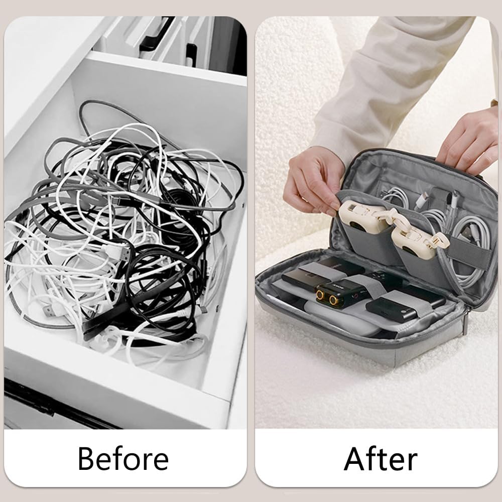 Kaxich Travel Electronics Organizer Pouch, Portable Cable Organizer Case