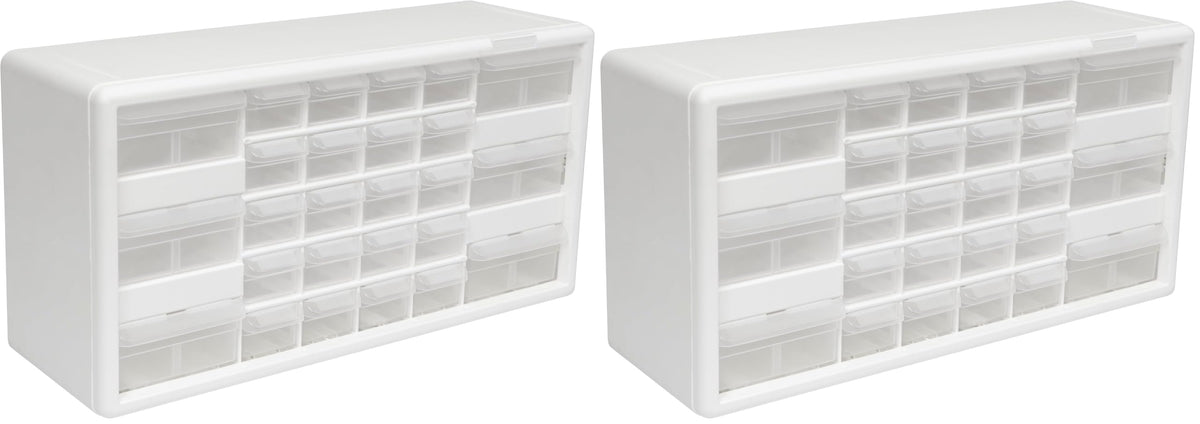 Akro-Mils 10126, 26 Drawer Plastic Parts Storage Hardware and Craft Cabinet, 20-Inch W x 6-Inch D x 10-Inch H, Red