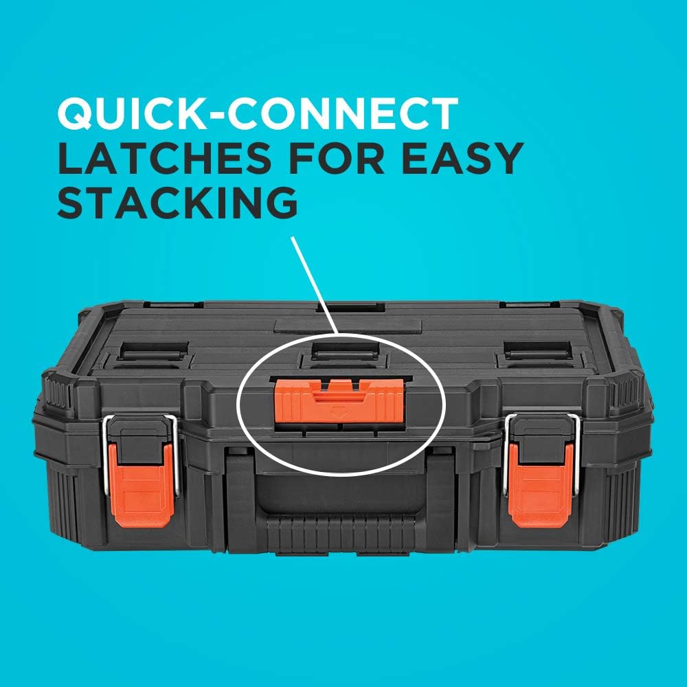 beyond by BLACK+DECKER BLACK+DECKER BDST60500APB Stackable Storage System - 3 Piece Set (Small, Deep Toolbox, and Rolling Tote)