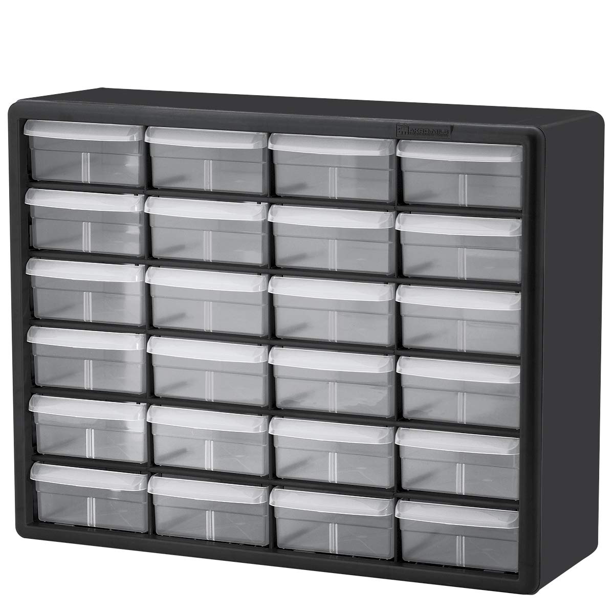 Akro-Mils 16-Drawer Plastic Storage Cabinet, 10.5"W x 6.5"D x 8.5"H, Black