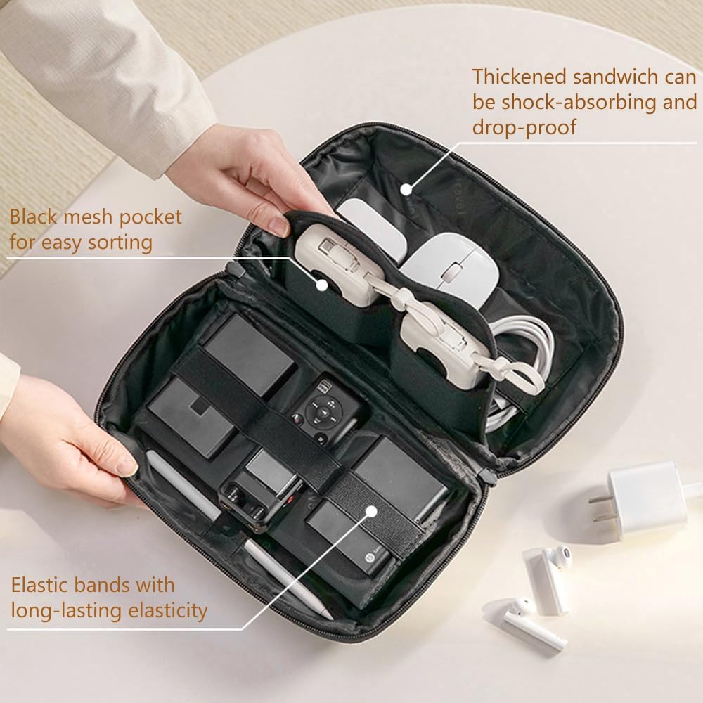 Kaxich Travel Electronics Organizer Pouch, Portable Cable Organizer Case
