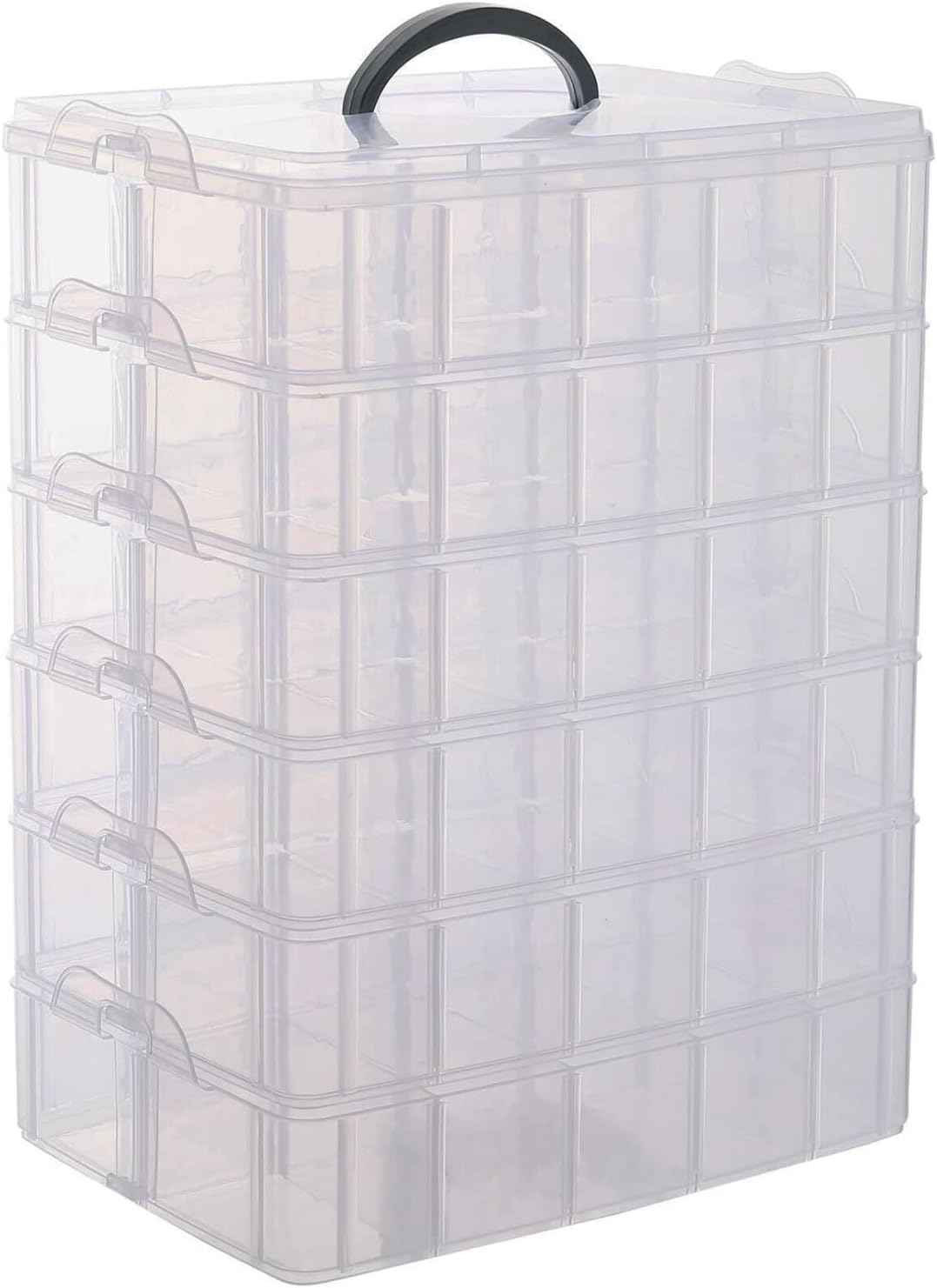 Sooyee 6 Tier Stackable Craft Organizers and Storage Box, Clear