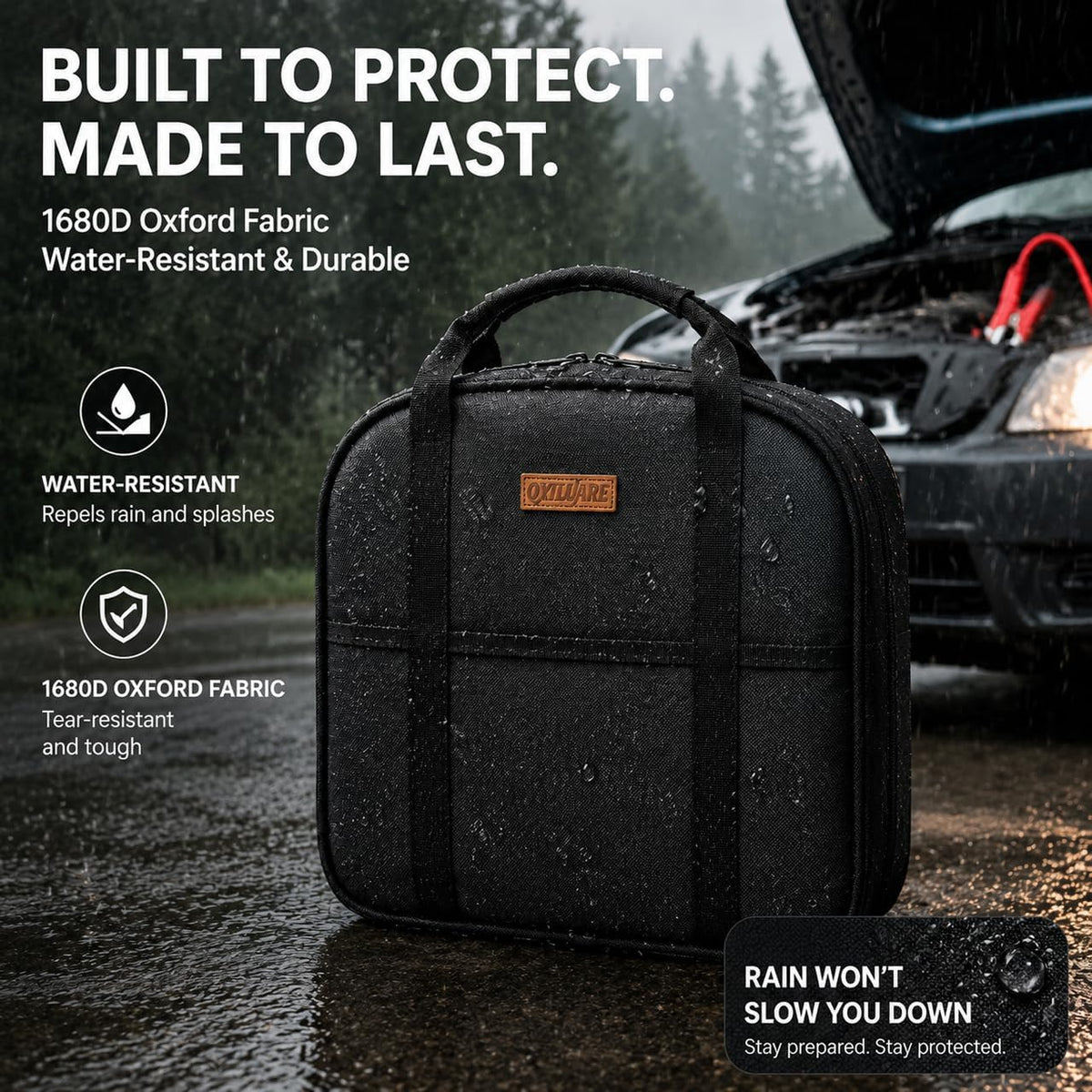 Heavy-Duty Cable Storage Bag Waterproof Cable Organizer for Jumper Cable