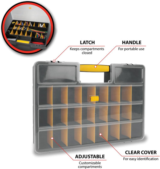 Performance Tool W54037 26-Compartment Hardware Organizer Box