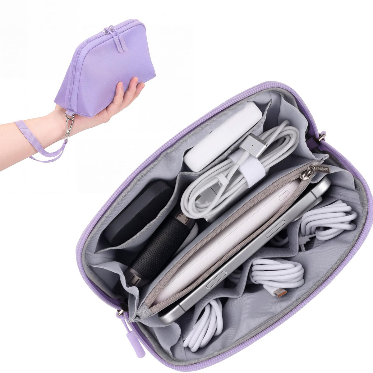 FYY Travel Cable Organizer - 8 Compartments, Lightweight, Water Repellent