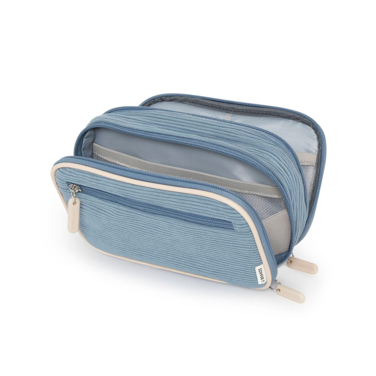 U Brands Electronics Organizer Travel Case, Cord Storage, 8" x 5.25", Beige