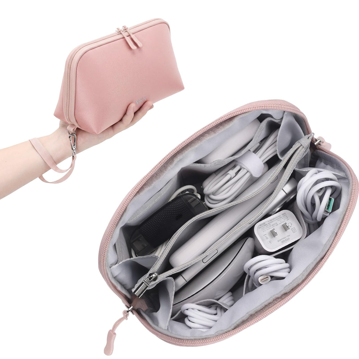 FYY Travel Cable Organizer - 8 Compartments, Lightweight, Water Repellent