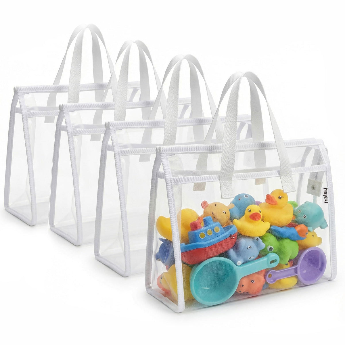 Toy Storage Organizer Clear 4 Pack Building Bricks Blocks Bag with Zipper