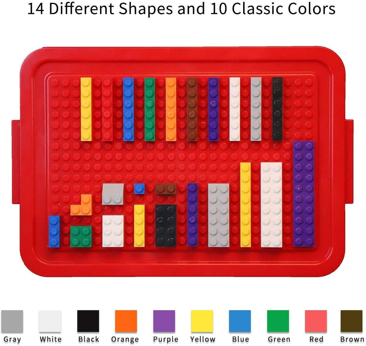 burgkidz Premium Building Blocks Set: Storage Box with Baseplate Lid