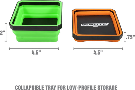 OEMTOOLS 26052 4-Pc Collapsible Magnetic Tray Set 4-1/2" for Small Parts