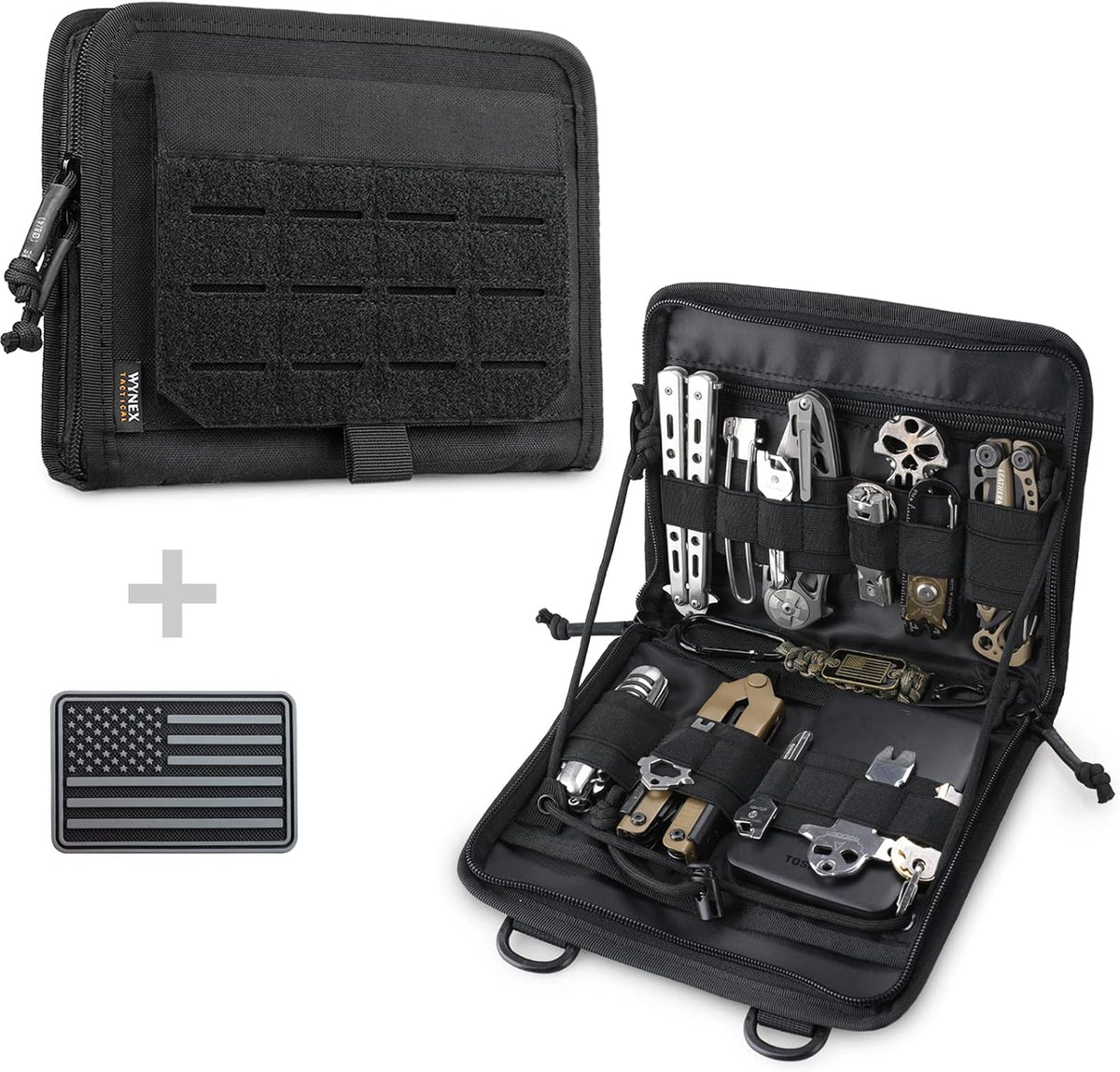 WYNEX Tactical Molle Admin Pouch, Laser-Cut, EDC Organizer Tool Pouch