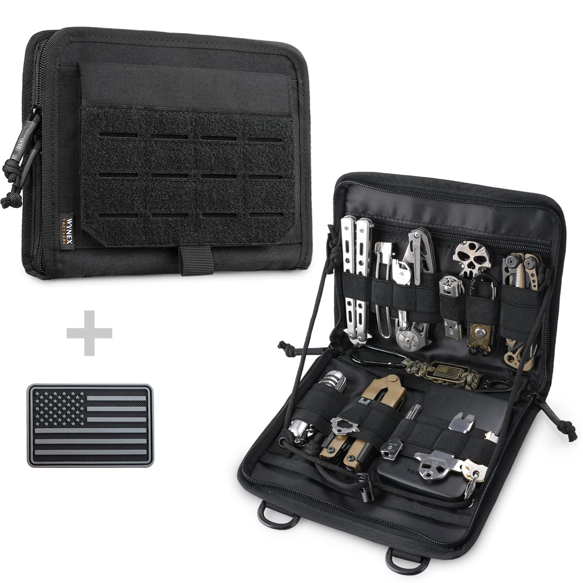 WYNEX Tactical Molle Admin Pouch, Laser-Cut, EDC Organizer Tool Pouch