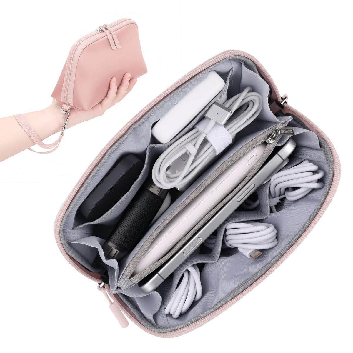 FYY Travel Cable Organizer - 8 Compartments, Lightweight, Water Repellent