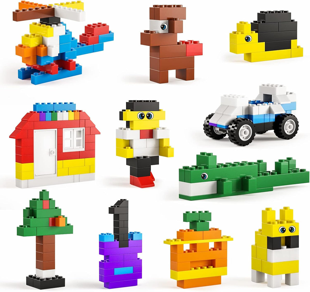 burgkidz Premium Building Blocks Set: Storage Box with Baseplate Lid