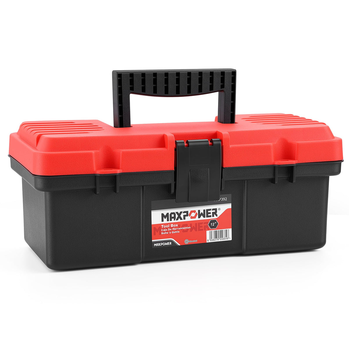 MAXPOWER 2-Pc Plastic Tool Box, 12" Small & 17" Portable Toolbox, Lockable