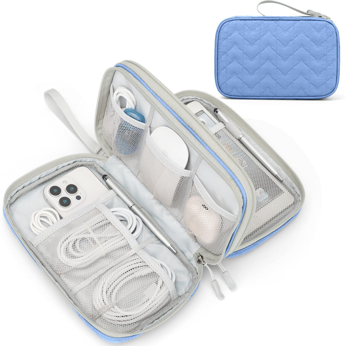 FYY Electronic Organizer, Travel Tech Pouch Bag, Large, Pink
