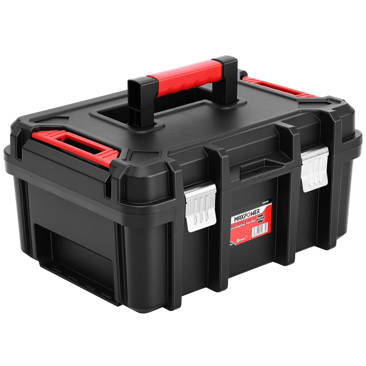 MAXPOWER 2-Pc Plastic Tool Box, 12" Small & 17" Portable Toolbox, Lockable
