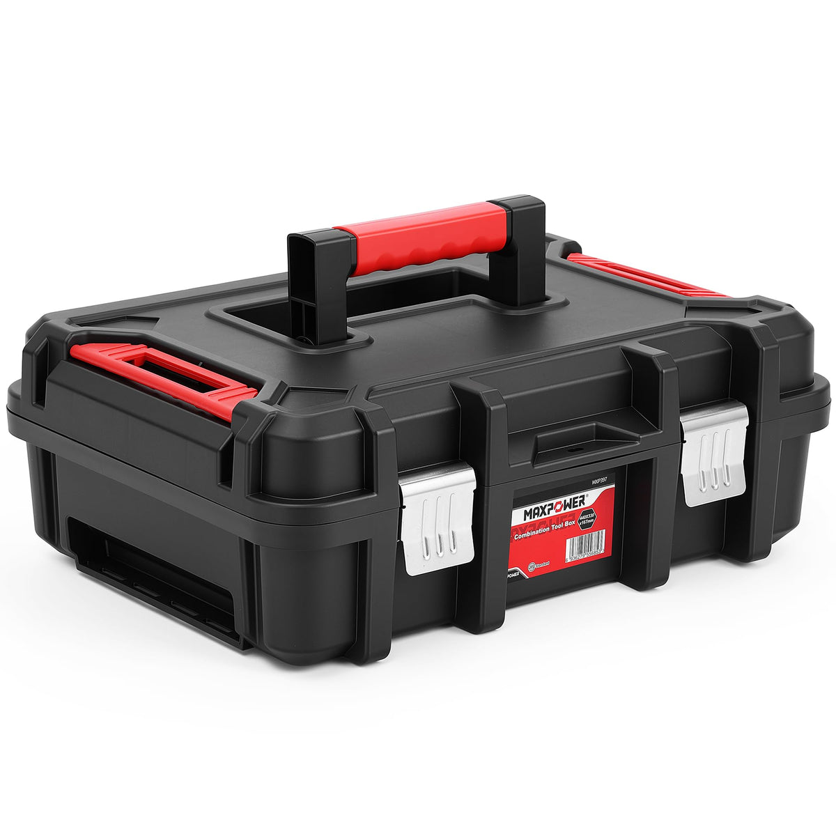 MAXPOWER 2-Pc Plastic Tool Box, 12" Small & 17" Portable Toolbox, Lockable