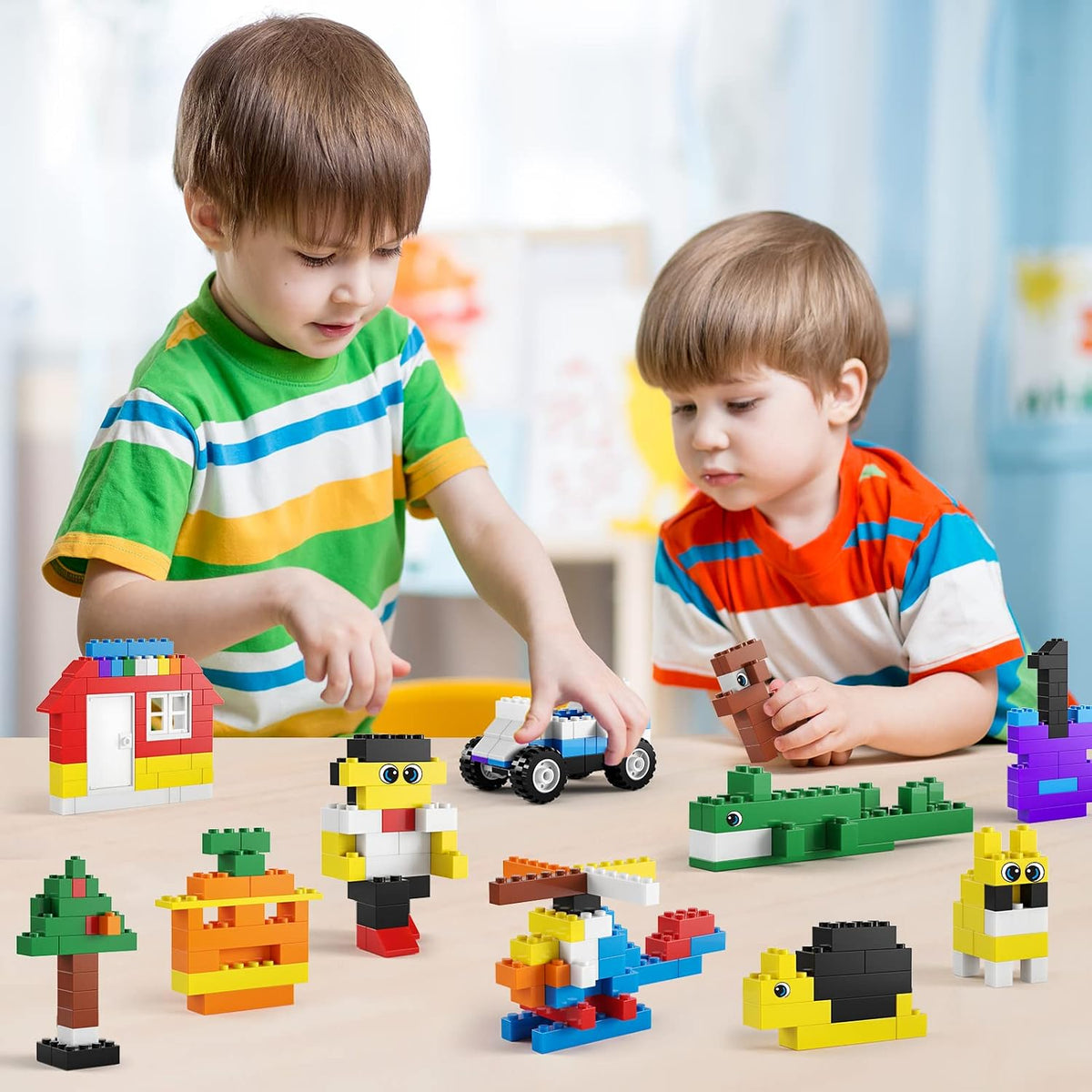 burgkidz Premium Building Blocks Set: Storage Box with Baseplate Lid