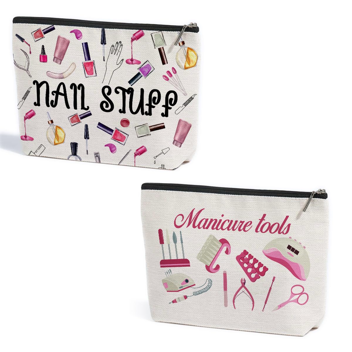 2Pcs Cables Chargers Makeup Bag Travel Essentials Cosmetic Bags for Women