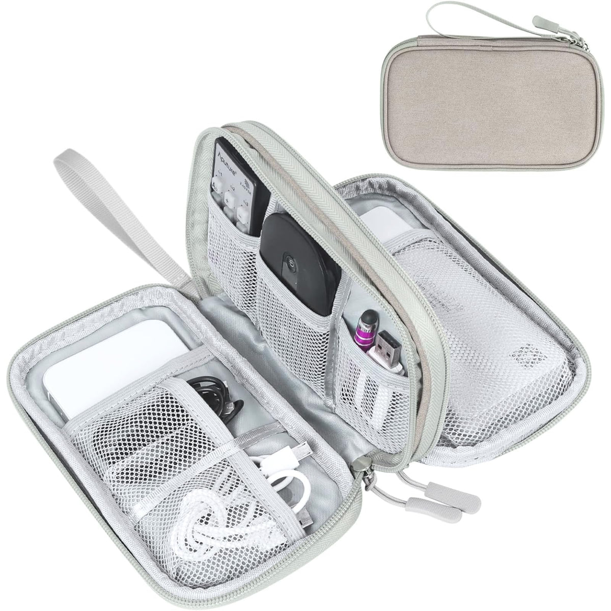 FYY Electronic Organizer, Travel Tech Pouch Bag, Large, Cyan