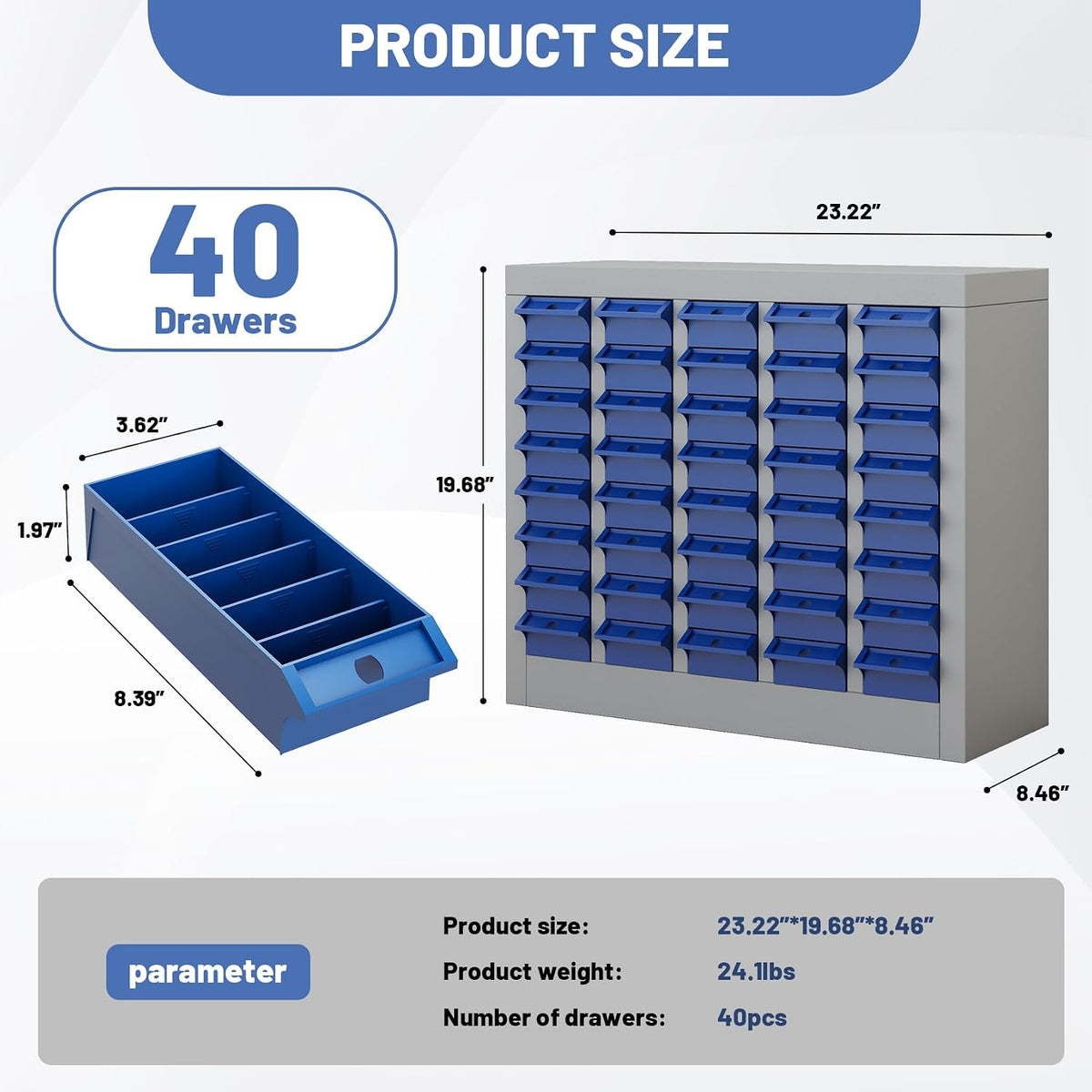 40 Drawer Parts Storage Cabinet for Screws and Hardware Organization