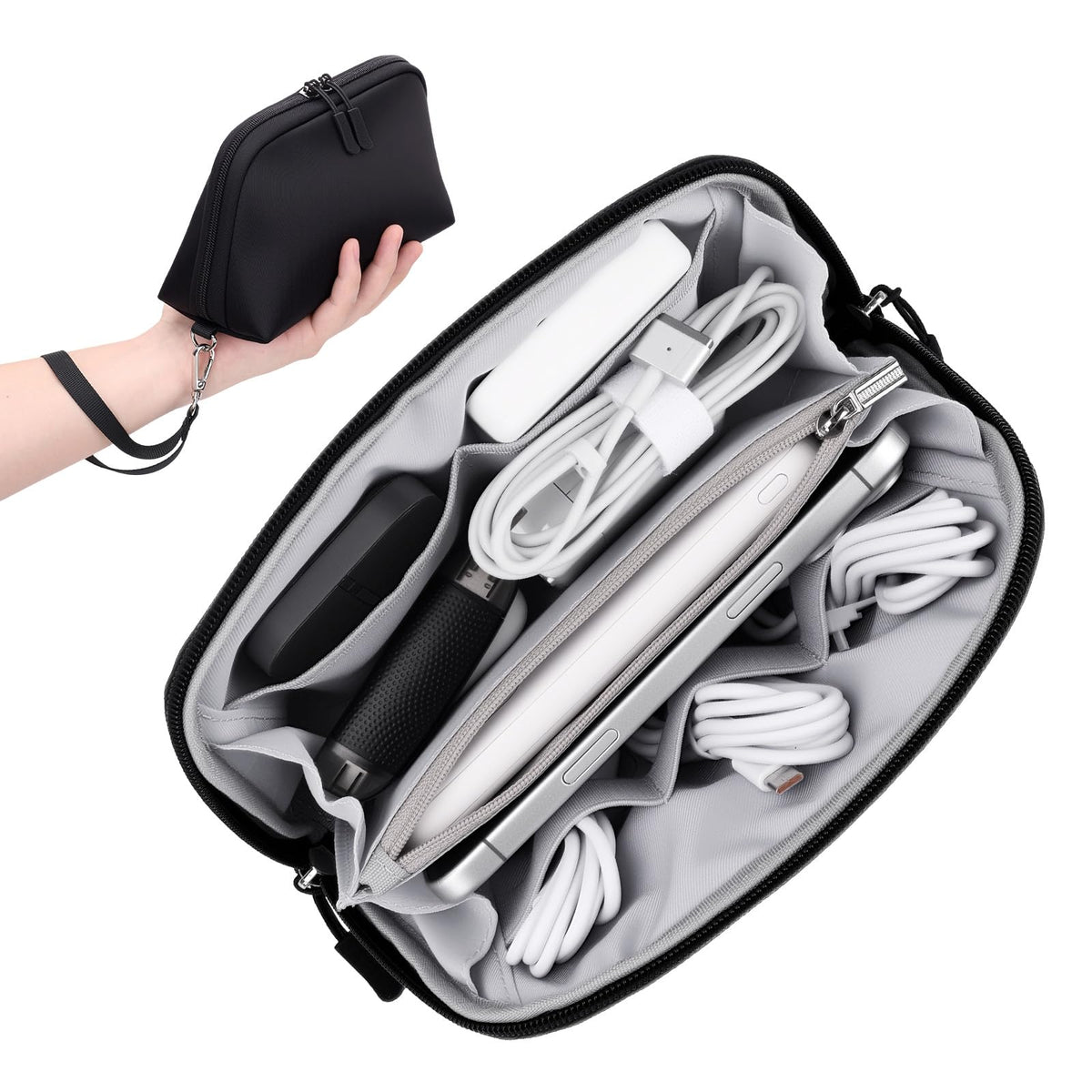 FYY Travel Cable Organizer - 8 Compartments, Lightweight, Water Repellent