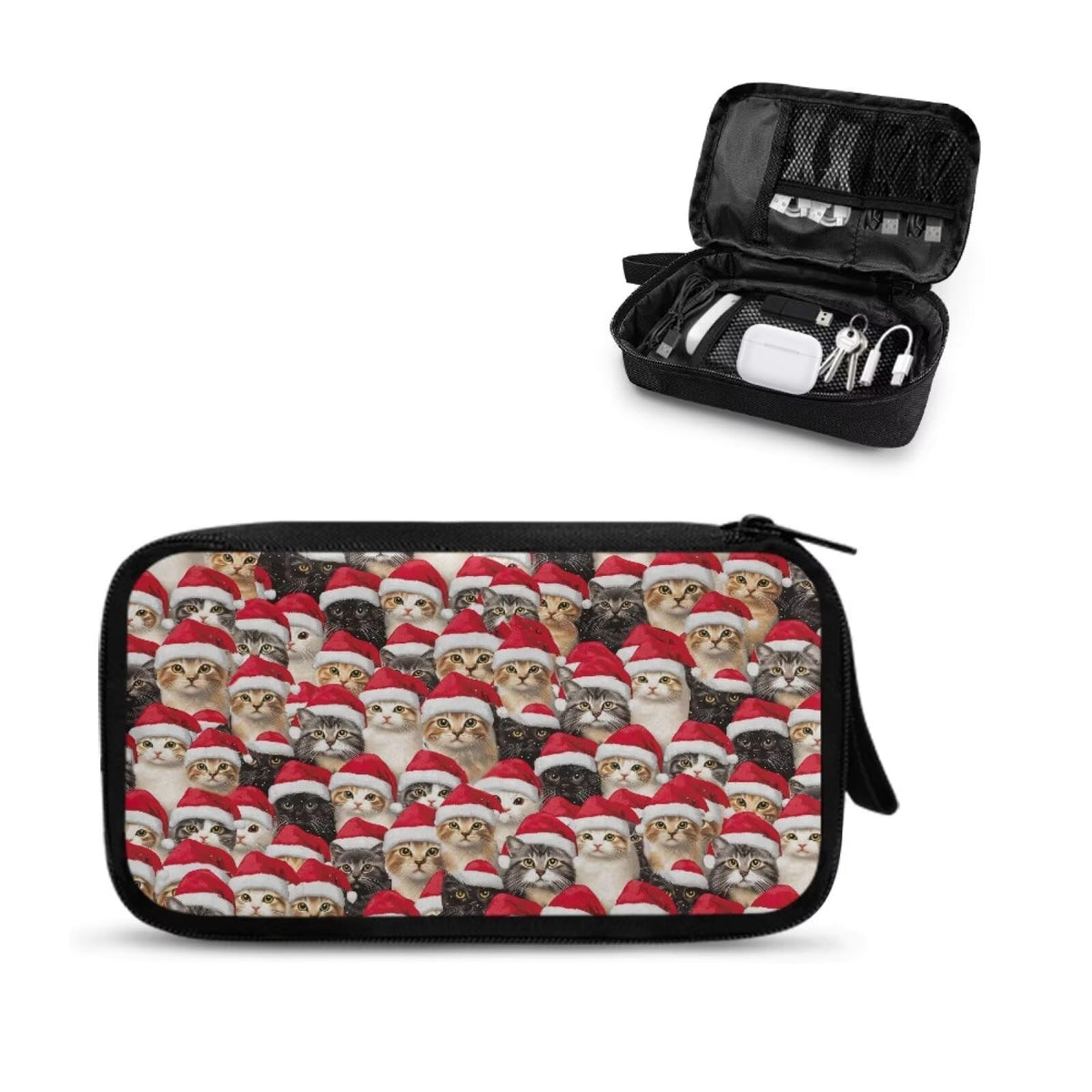 Cow Print Electronic Organizer Travel Cable Organizer Storage Bags for Data Cables, USB C Charger, SD Card, Hard Drive, Charging Cord, Mouse, Power Bank