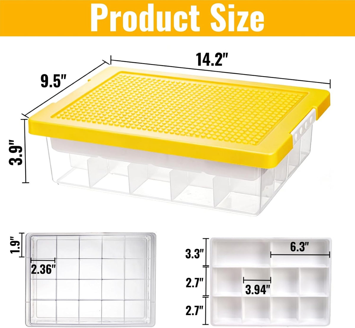 Building Block Organizer Bin, Building Baseplate Lid
