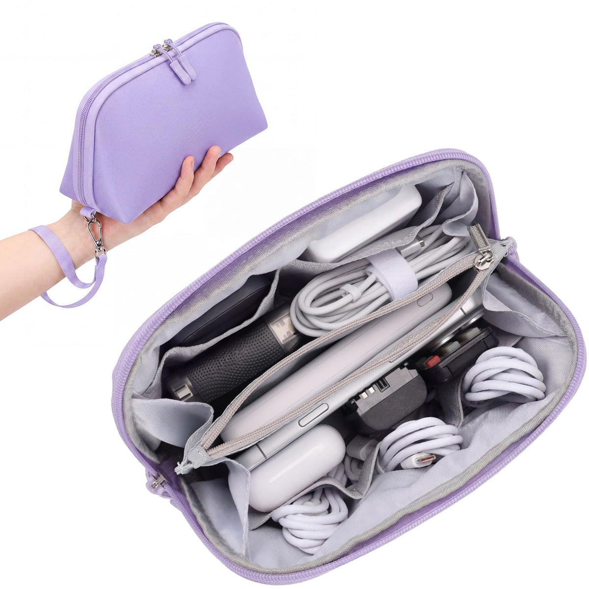 FYY Travel Cable Organizer - 8 Compartments, Lightweight, Water Repellent
