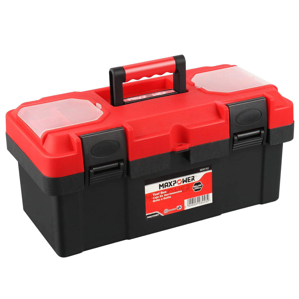 MAXPOWER 2-Pc Plastic Tool Box, 12" Small & 17" Portable Toolbox, Lockable